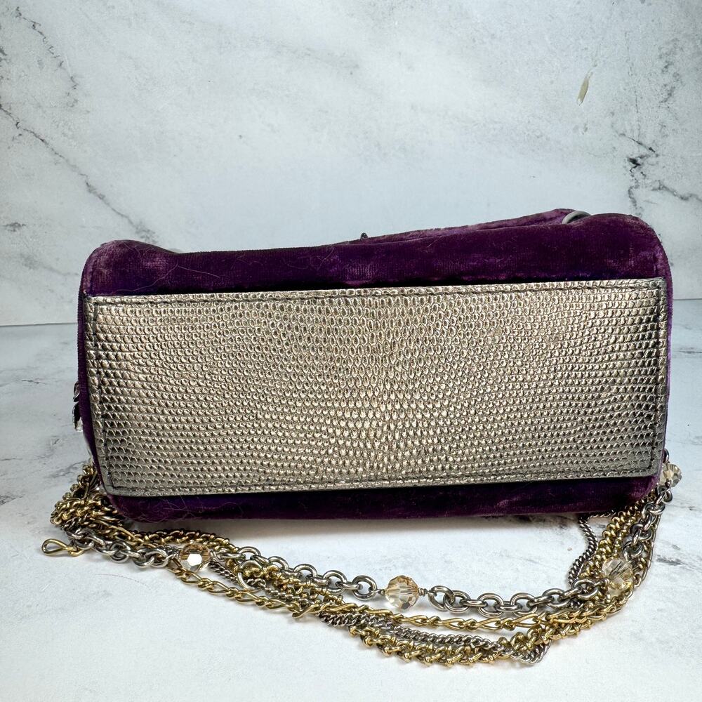 Dolce & Gabanna Velvet Bag Miss Sicily Runway purse Rare 2016 Lizard Metal D&G - Picture 11 of 16